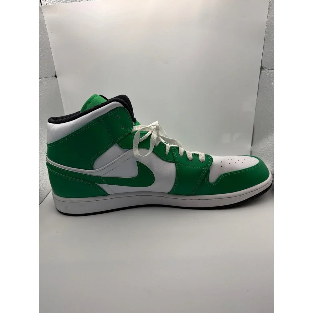 Jordan 1 Mid Lucky Green White Black DQ8426-301 Mens SIZE 18